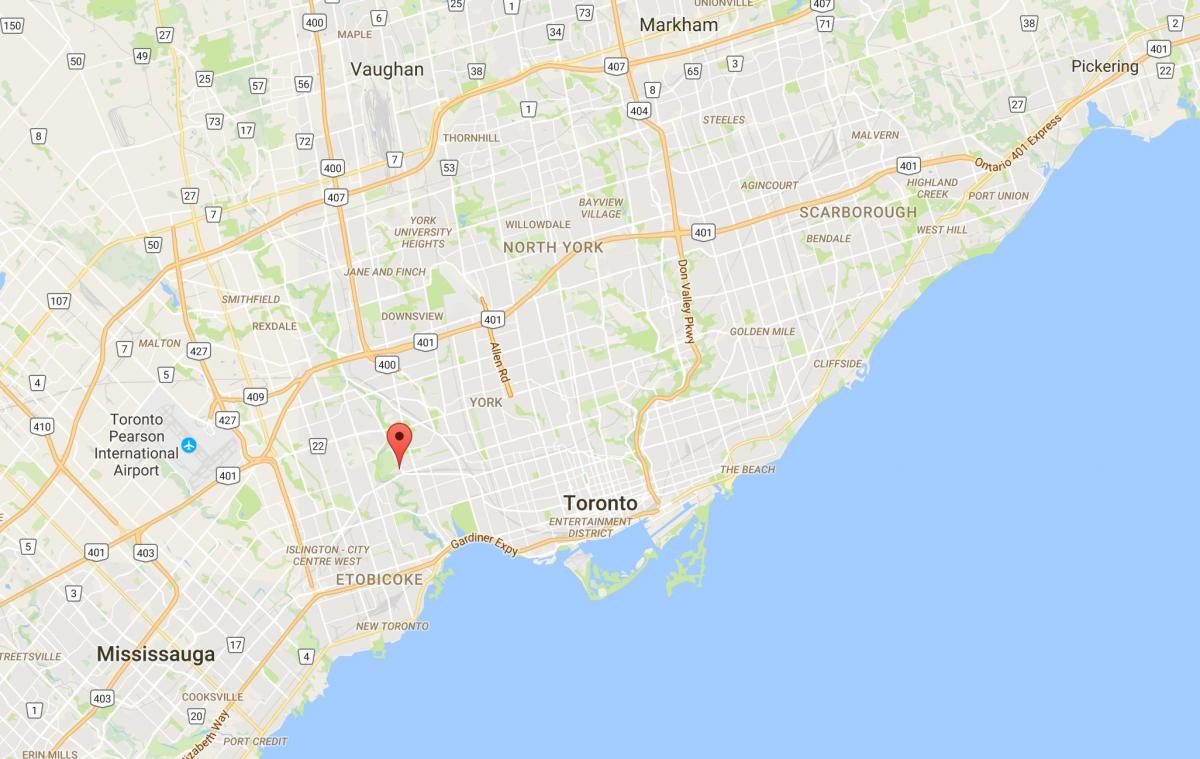 Mapa de Lambton distrito de Toronto