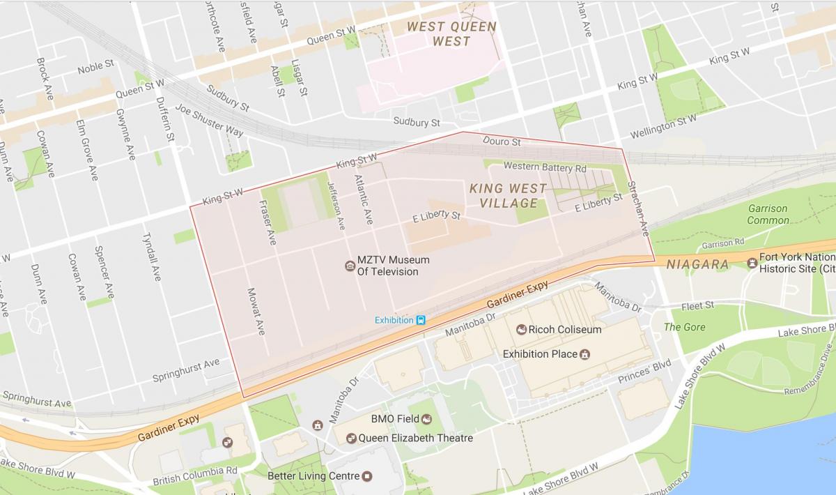 Mapa de Liberty Village, bairro de Toronto