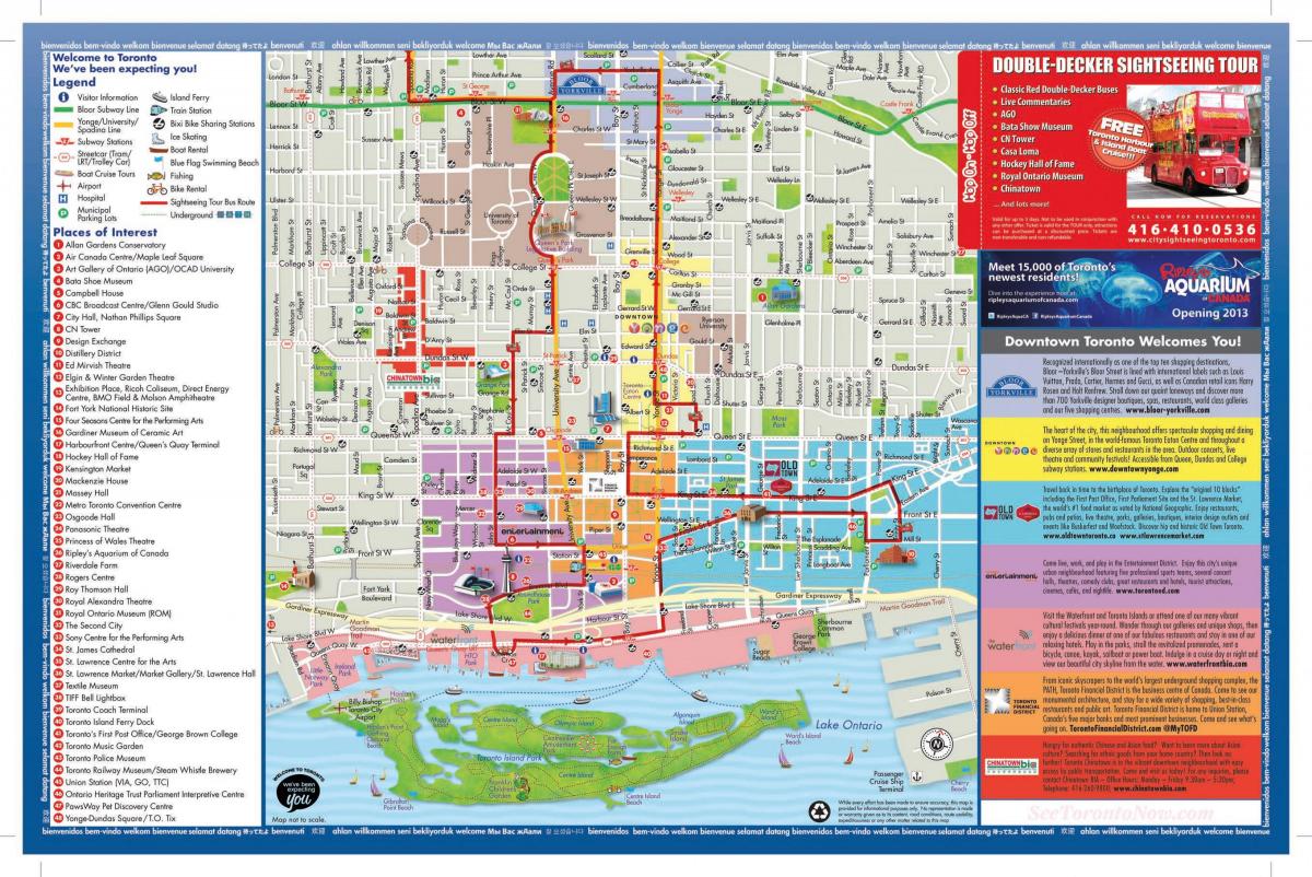 Mapa de lugares de interesse Toronto