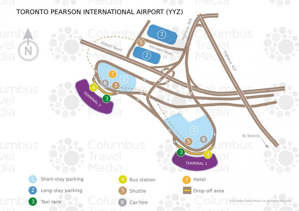 Mapa do aeroporto Toronto Pearson