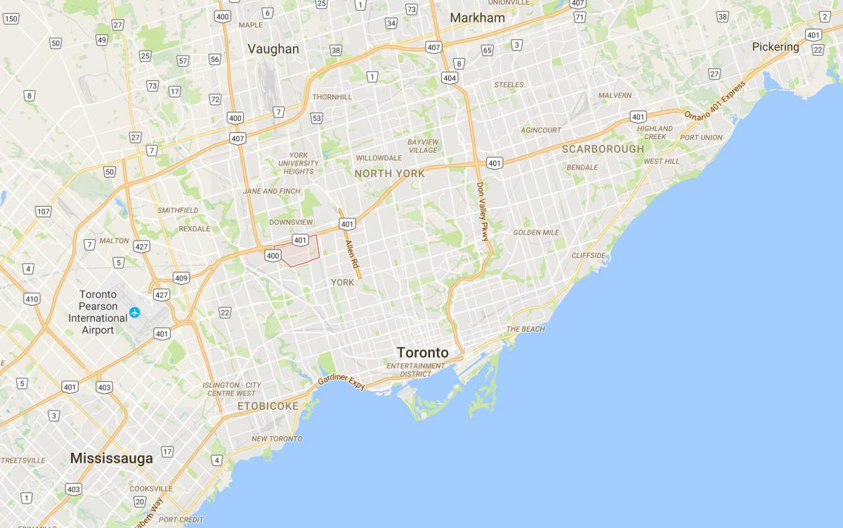 Mapa da Maple Leaf distrito de Toronto