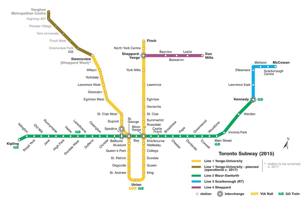 Mapa do metrô de Toronto