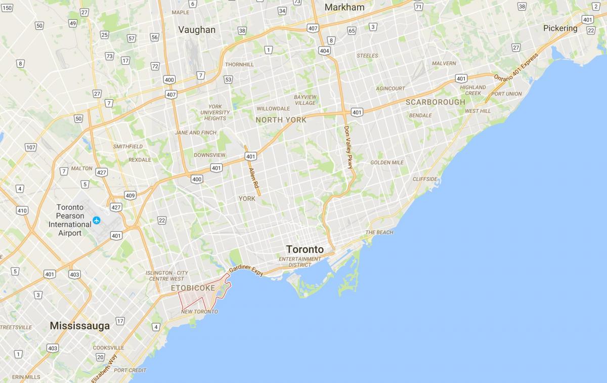 Mapa do Mimico distrito de Toronto