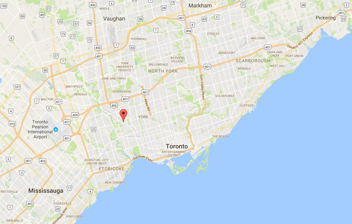 Mapa de Mount Dennis distrito de Toronto