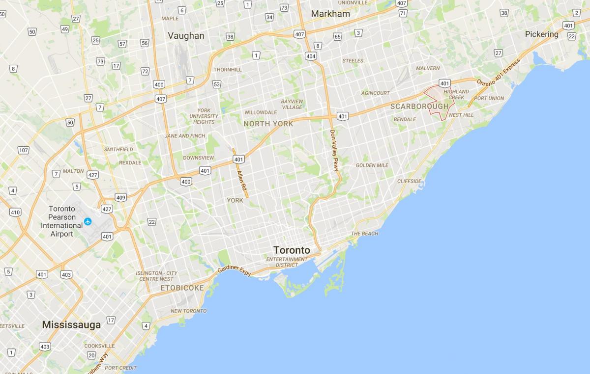 Mapa de Morningside distrito de Toronto
