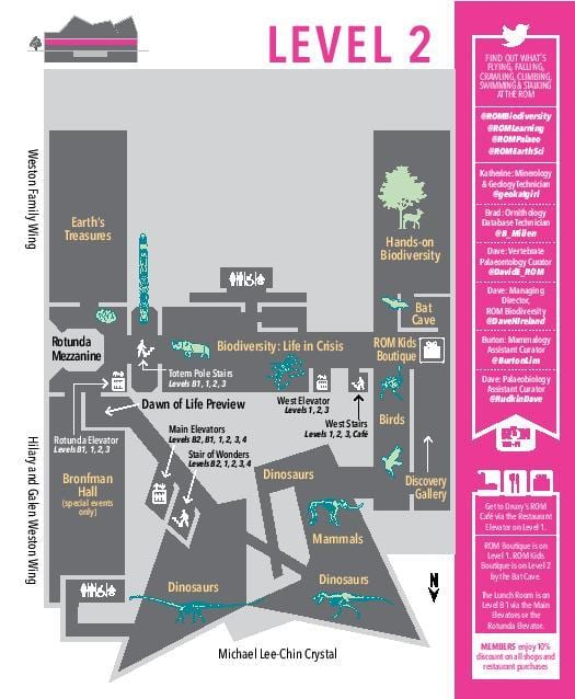 Mapa do Museu Real de Ontário nível 2