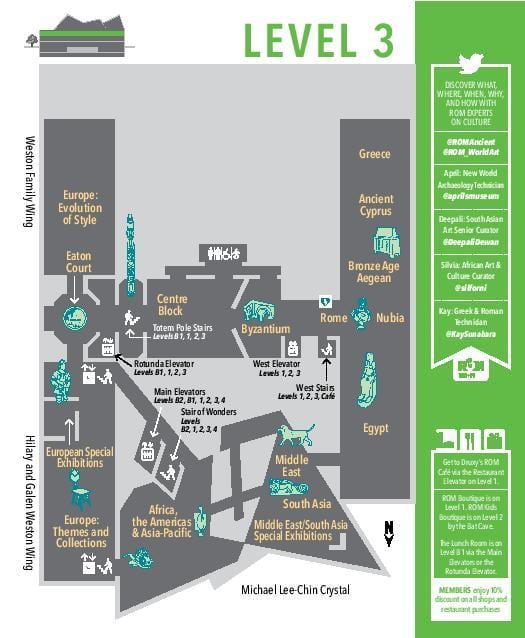 Mapa do Museu Real de Ontário nível 3