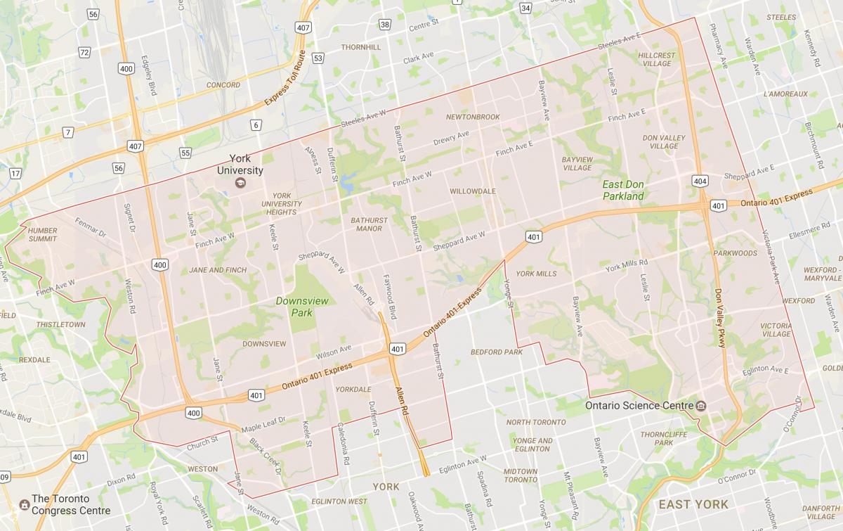 Mapa da zona residencial de Toronto bairro de Toronto