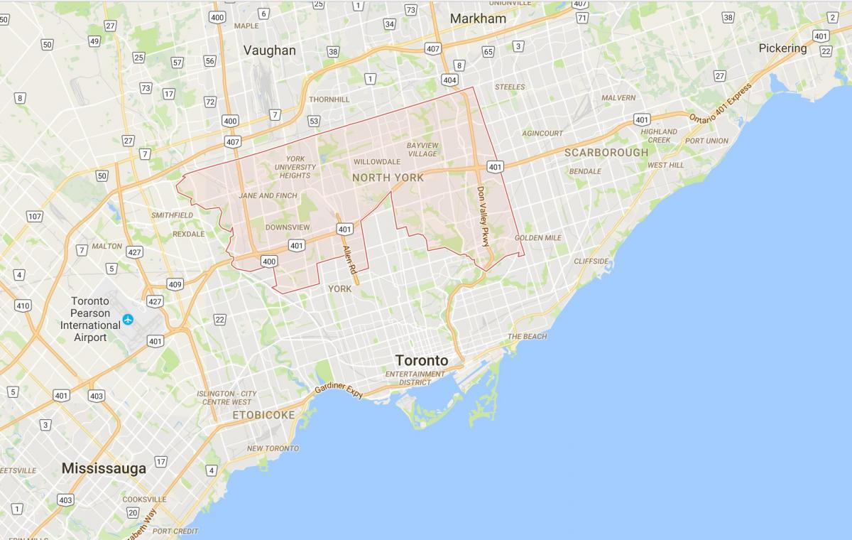 Mapa da zona residencial de Toronto district de Toronto
