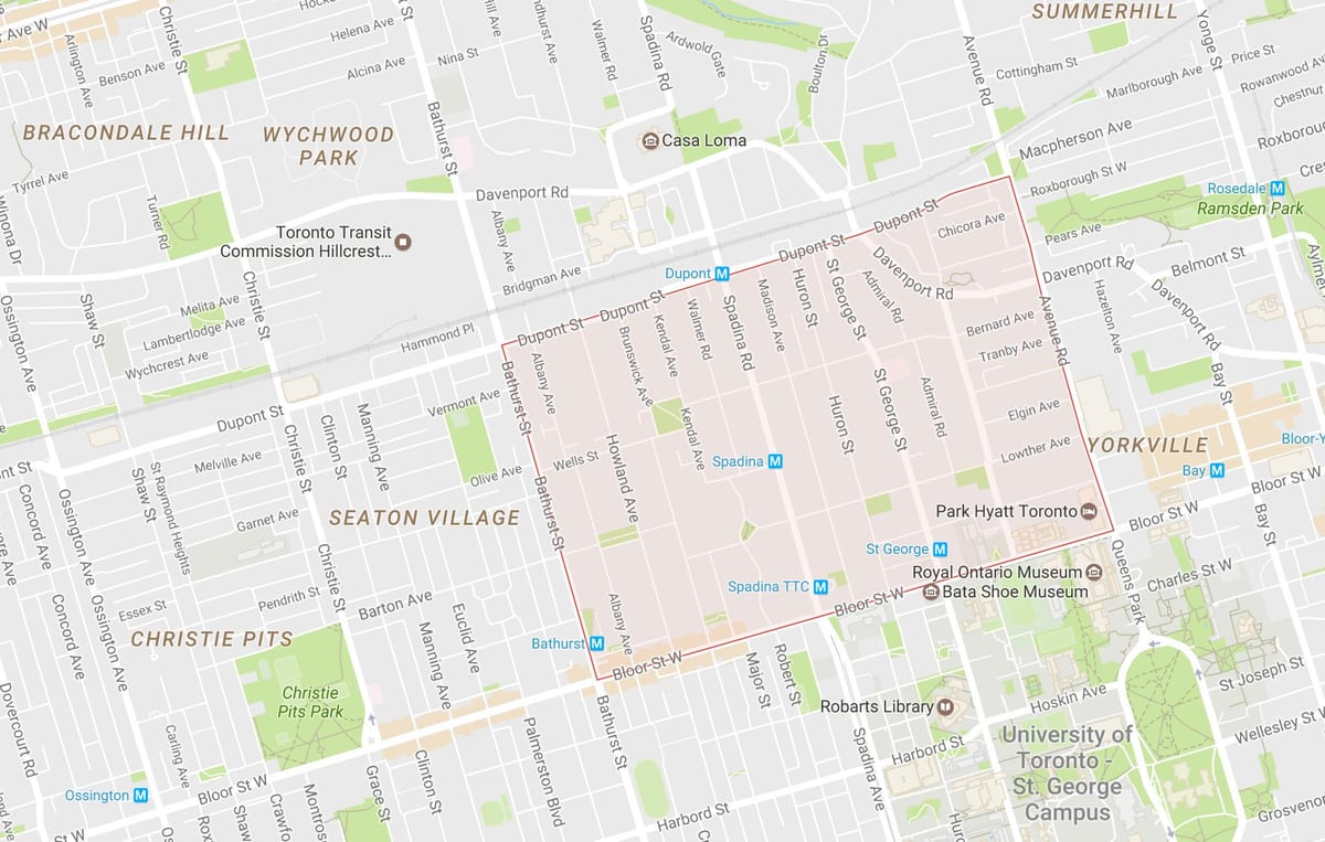 Mapa do Anexo do bairro de Toronto