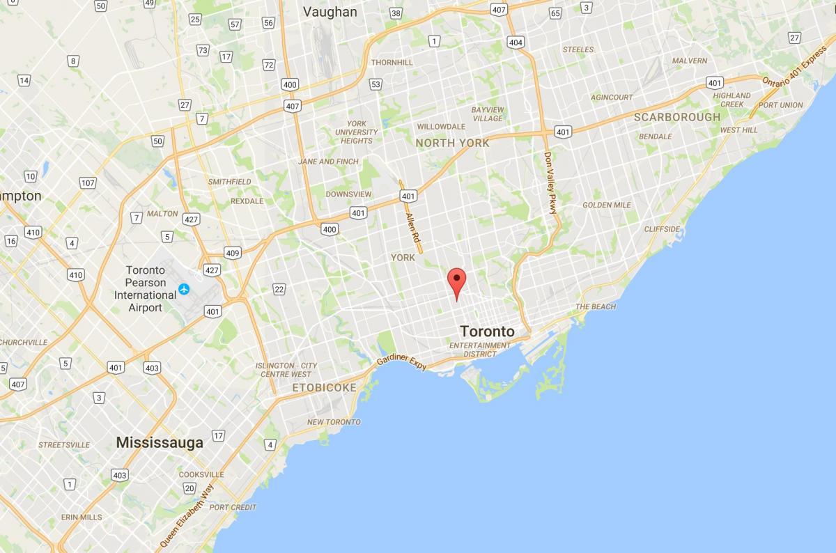 Mapa do Anexo do distrito de Toronto