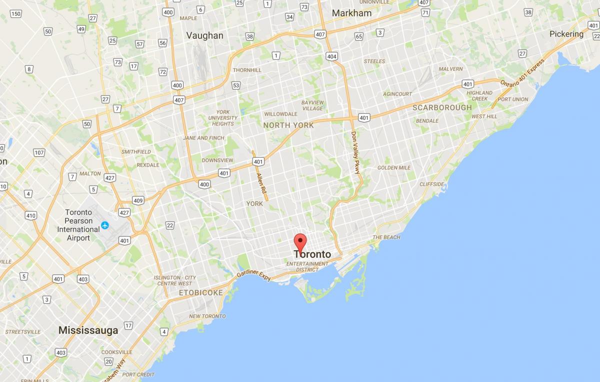 Mapa do bairro de Chinatown de Toronto