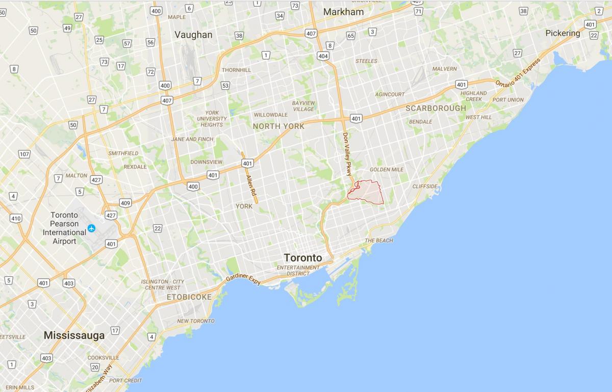 Mapa da Amarra Caminho distrito de Toronto