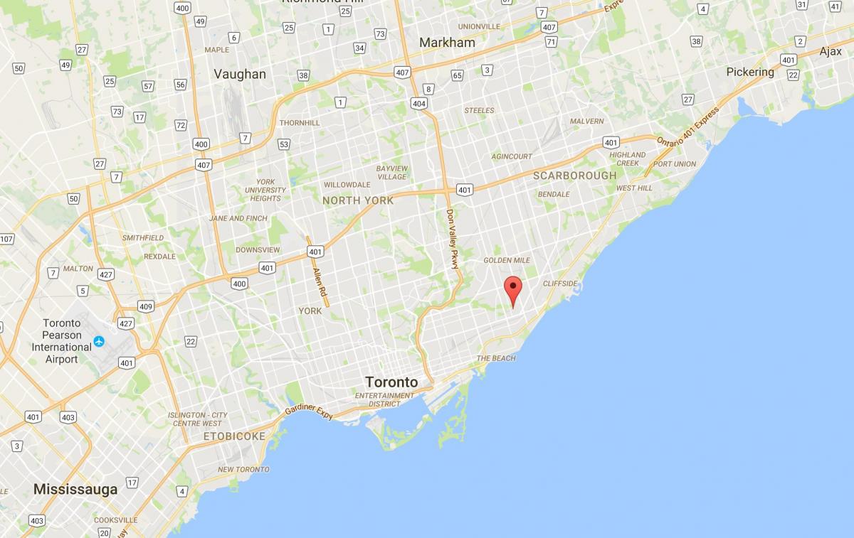 Mapa de Oakridge distrito de Toronto