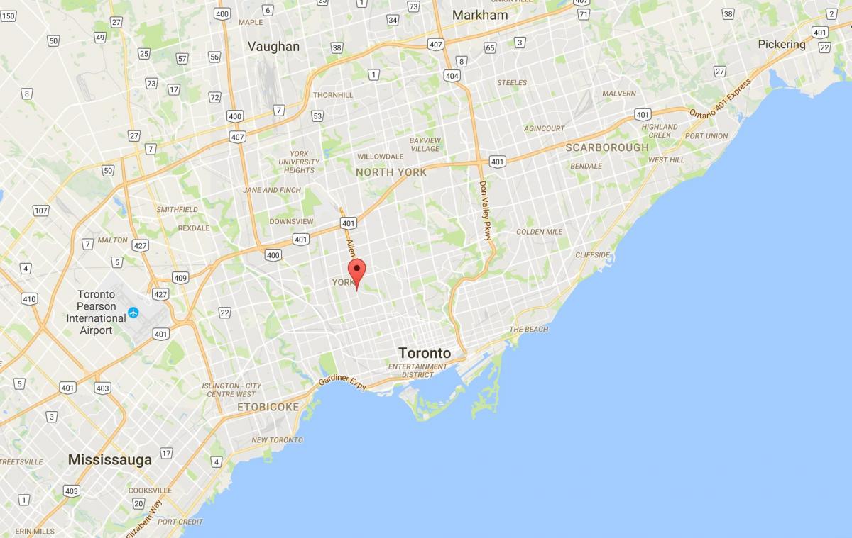 Mapa de Oakwood–Vaughan distrito de Toronto