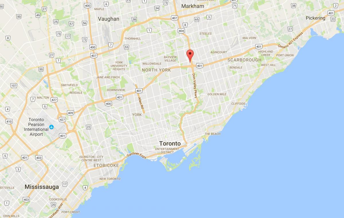 Mapa do Parkway Floresta do distrito de Toronto