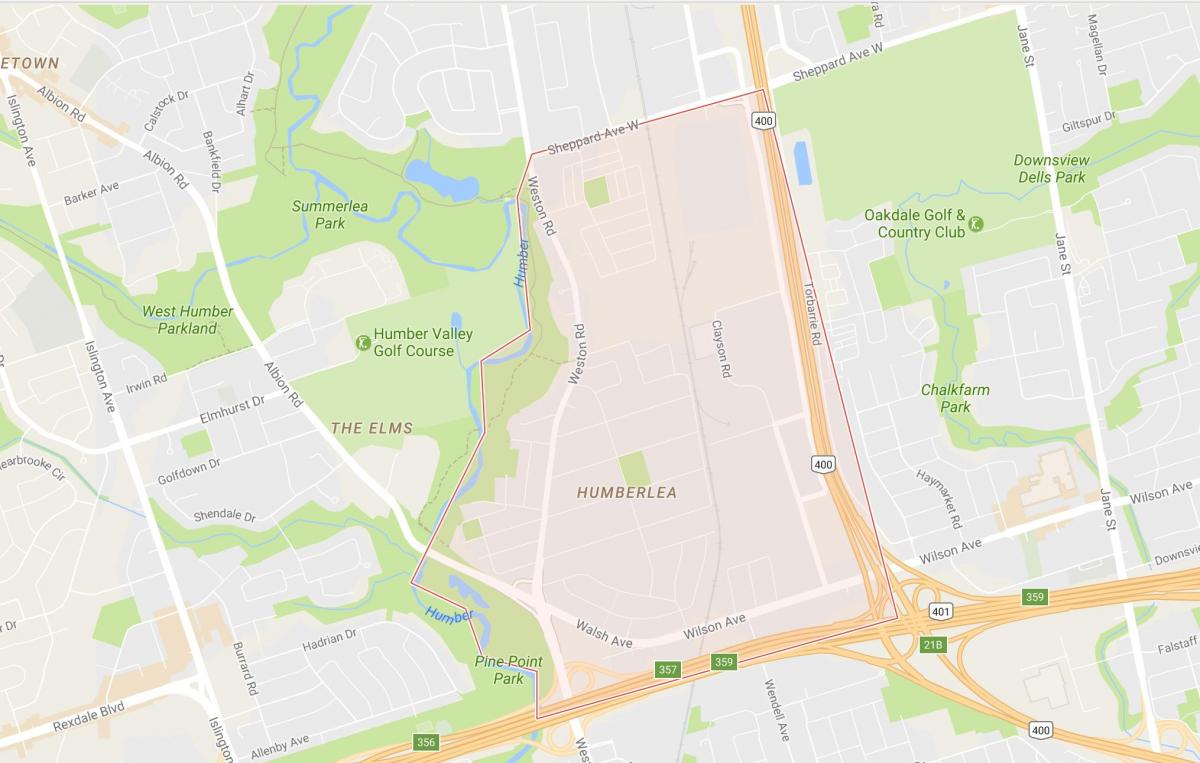 Mapa de Pelmo Park – Humberlea bairro de Toronto