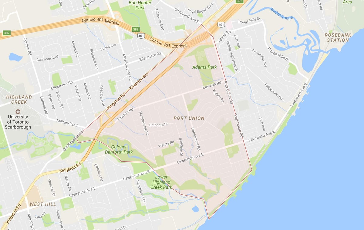 Mapa de Porto União bairro de Toronto