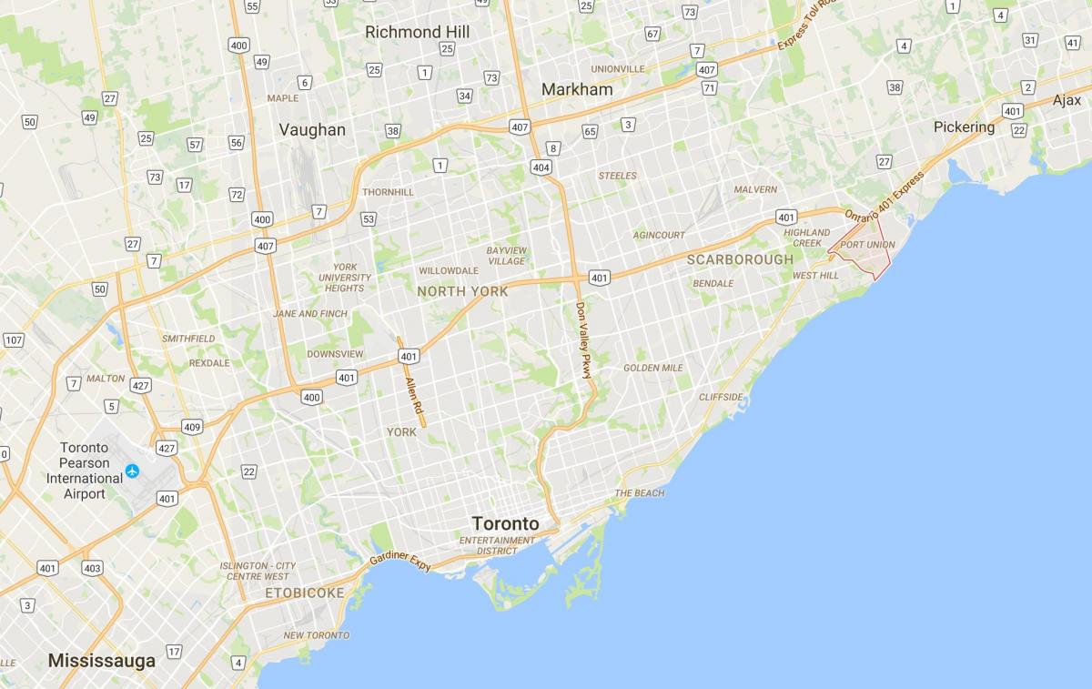 Mapa de Porto União, do distrito de Toronto