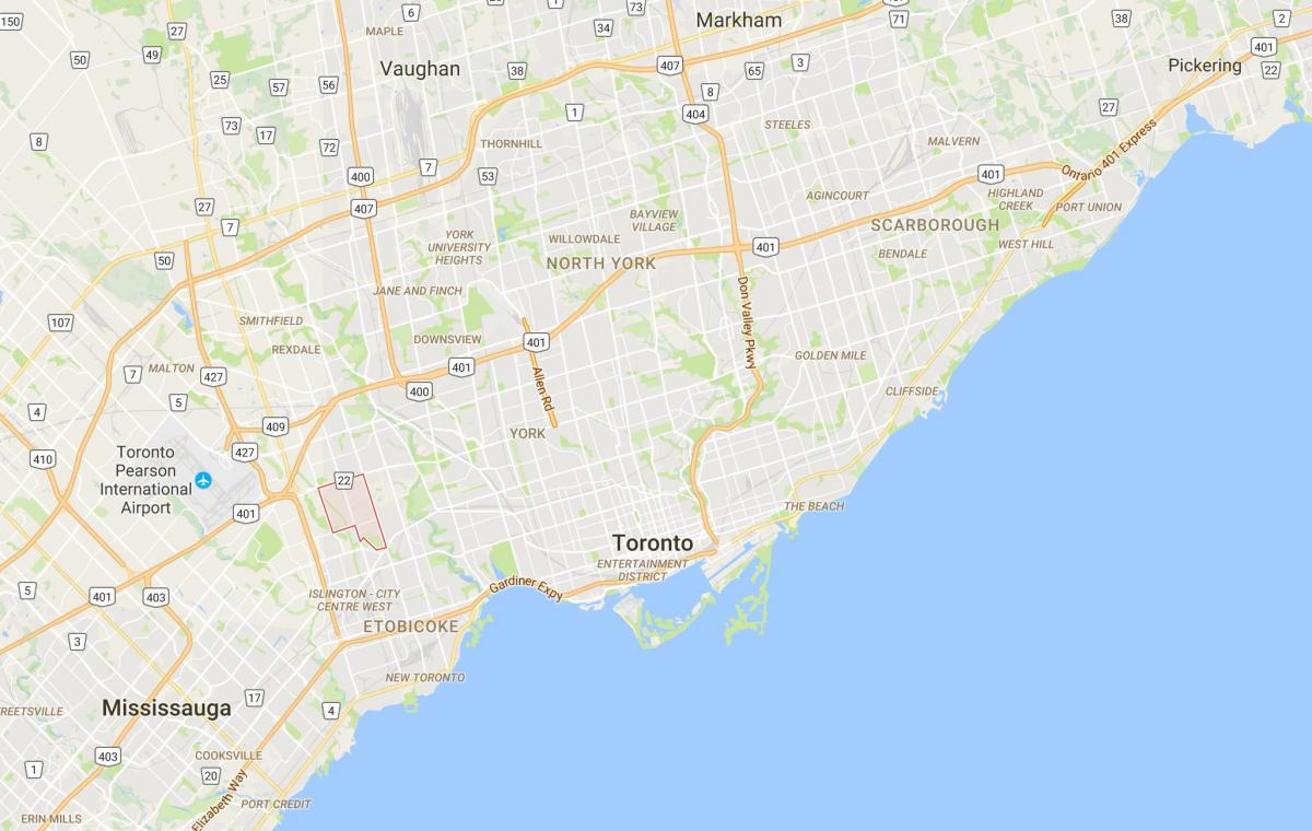Mapa da Princesa Jardins do distrito de Toronto