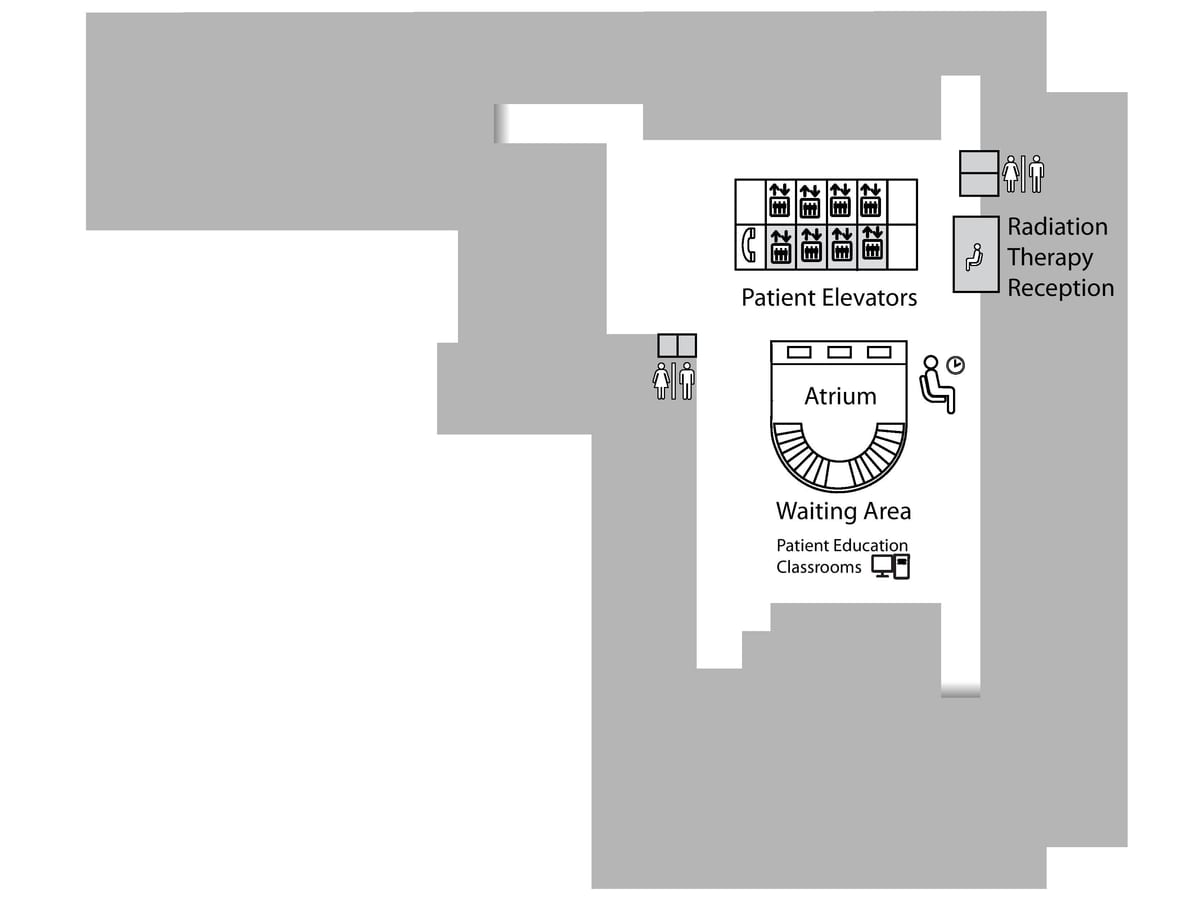 Mapa da Princesa Margaret Cancer Centre Toronto 1º andar de baixo (B1)