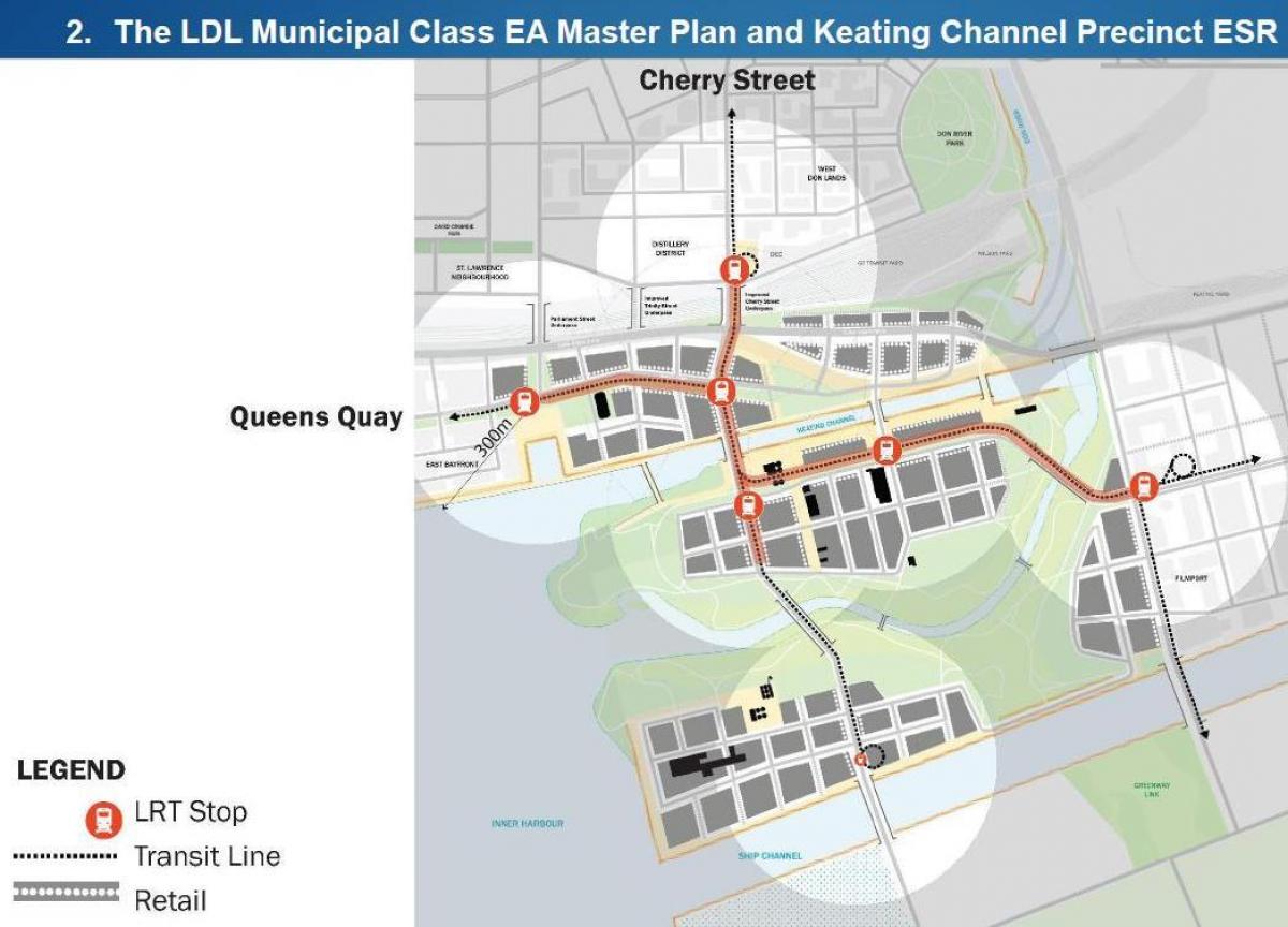Mapa de Projets Oriental Waterfront Toronto East Bayfront
