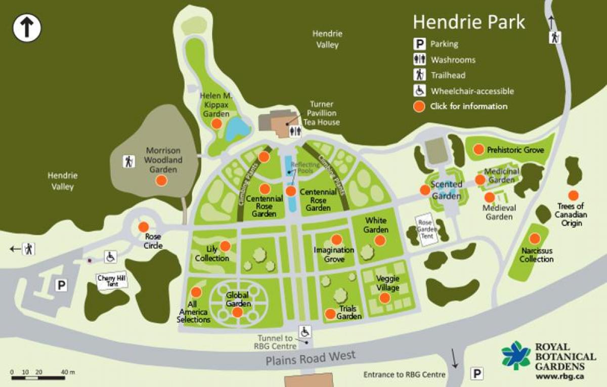 Mapa da RBG Hendrie Parque