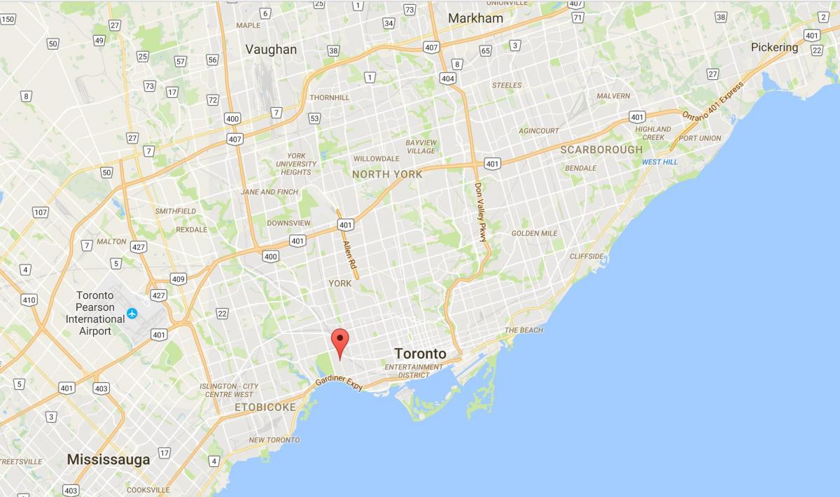 Mapa de Roncesvalles distrito de Toronto