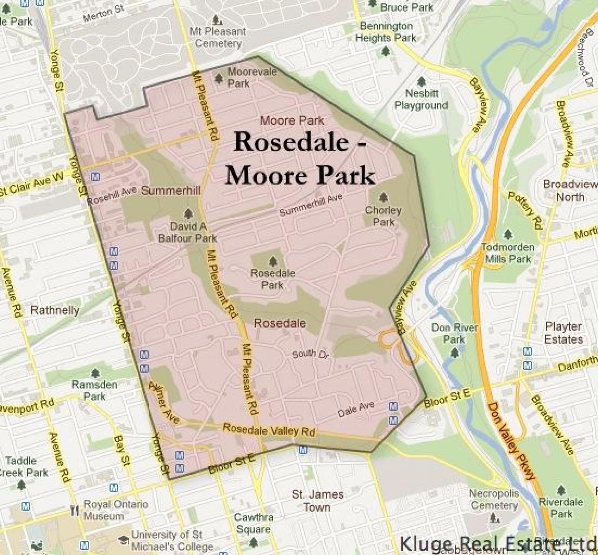 Mapa de Rosedale Moore Park, Toronto