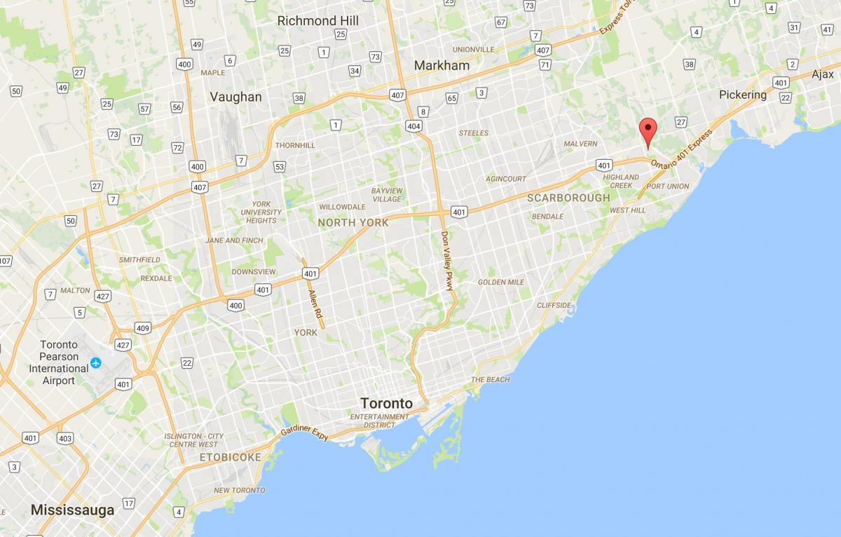 Mapa do Rouge distrito de Toronto