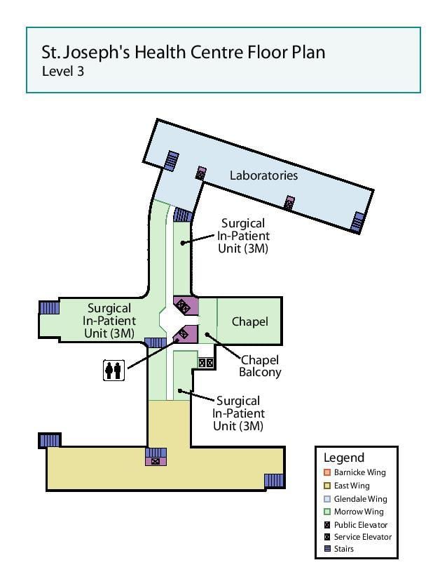 Mapa de São José do centro de Saúde de Toronto nível 3
