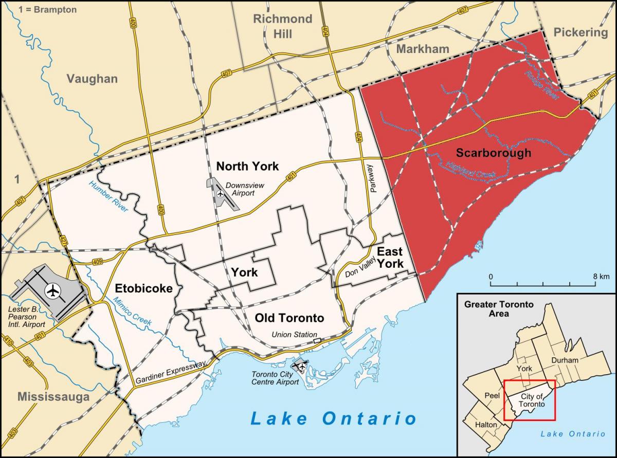 Mapa de Toronto Scarborough