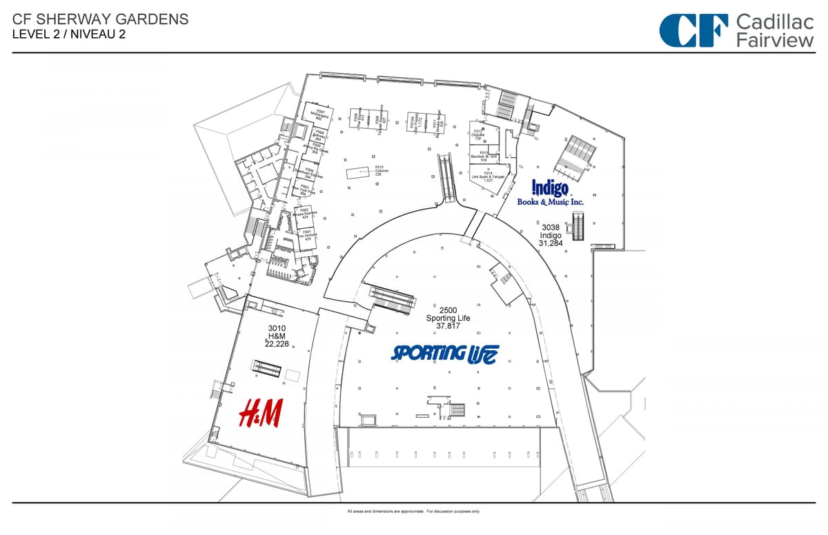 Mapa de Sherway Gardens nível 2