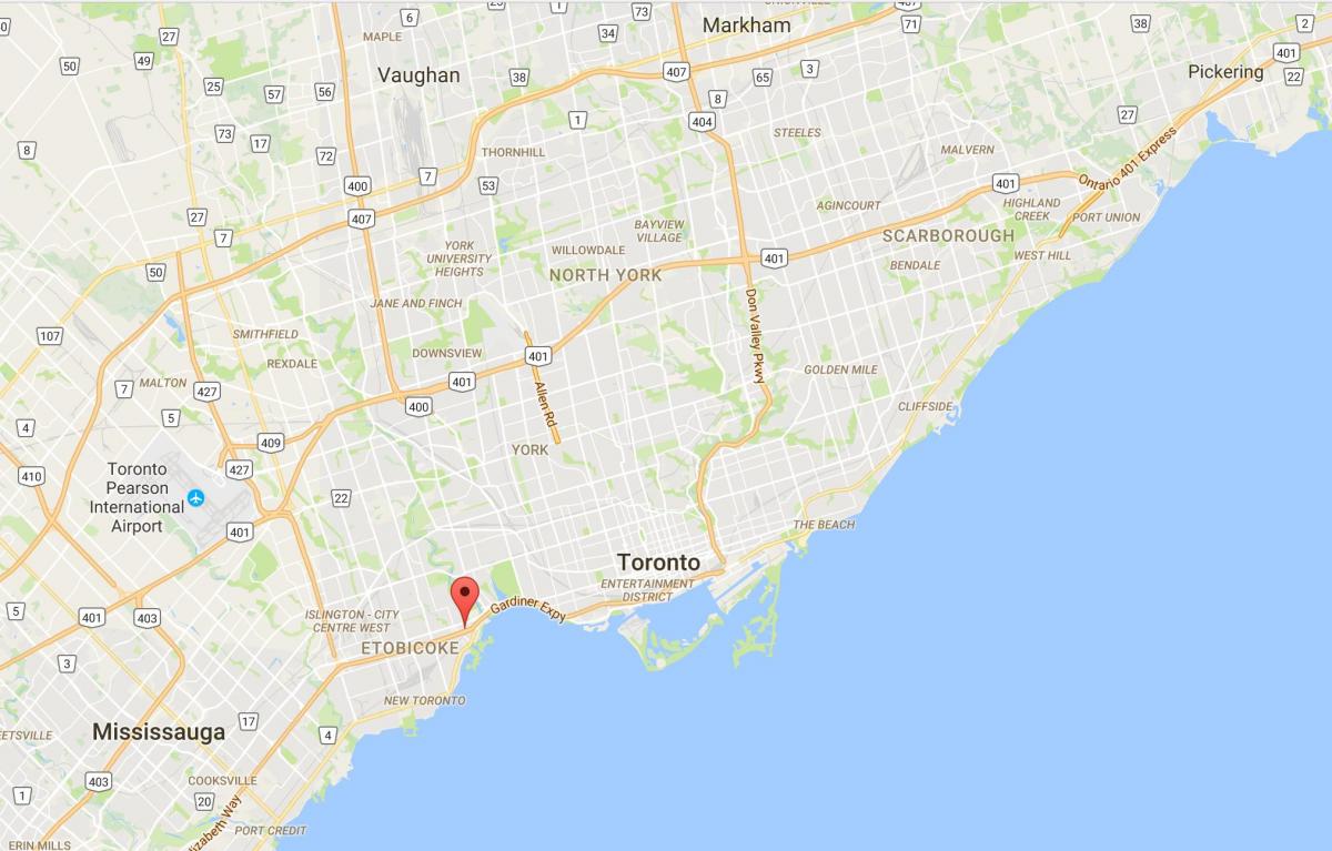 Mapa de Stonegate-Queensway distrito de Toronto