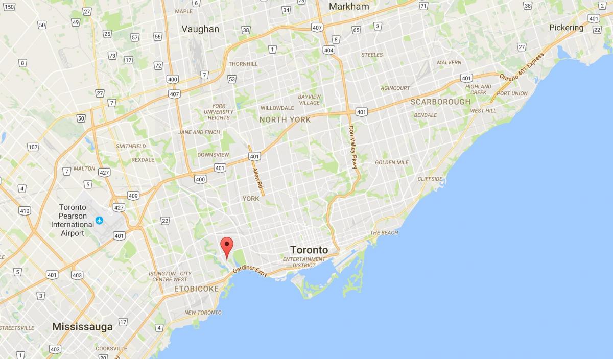 Mapa do Swansea distrito de Toronto