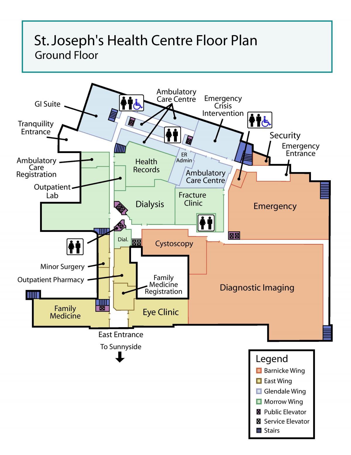 Mapa de São José do Centro de Saúde de piso térreo