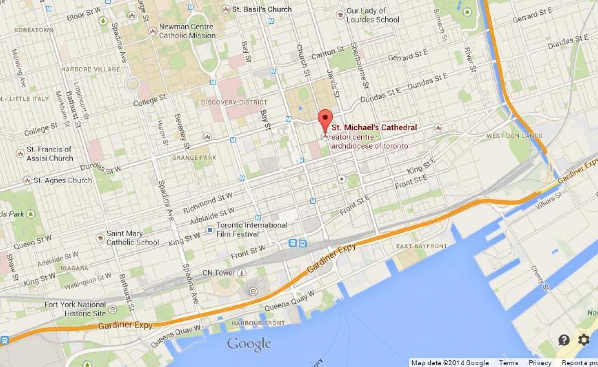 Mapa de São Miguel do Cathedrale Toronto visão geral