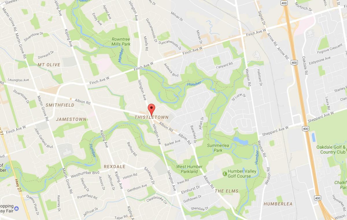 Mapa de Thistletownneighbourhood bairro de Toronto