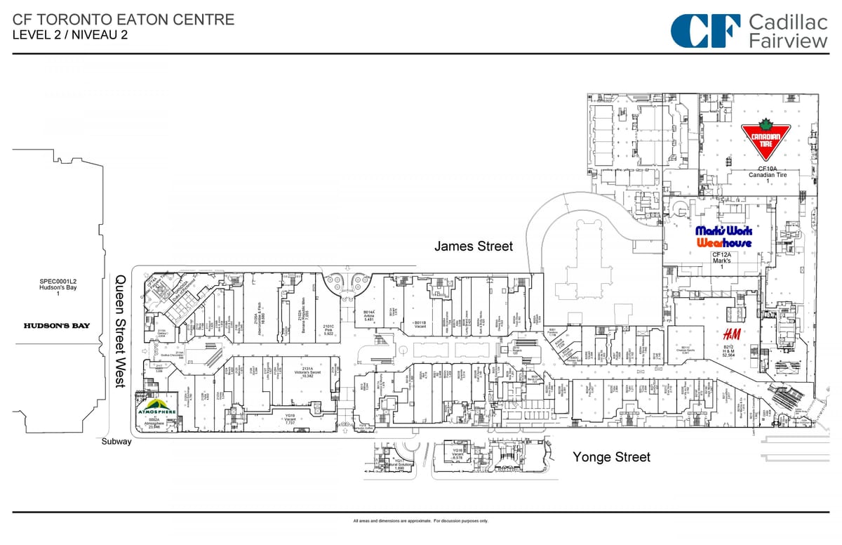 Mapa de Toronto Comido Centro de nível 2