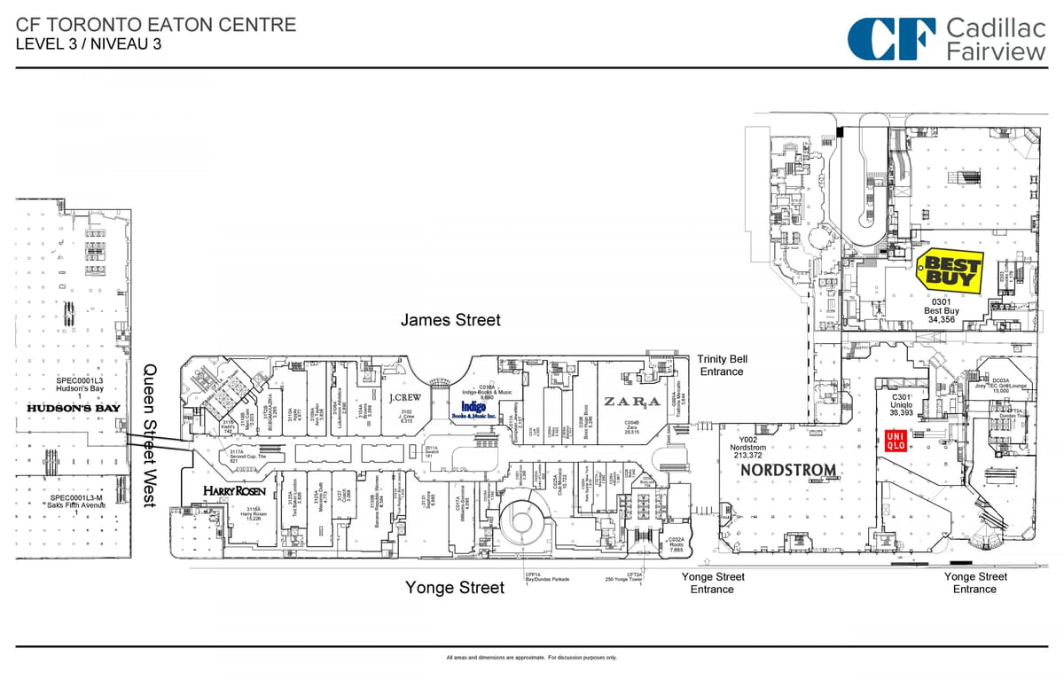 Mapa de Toronto Comido Centro de nível 3