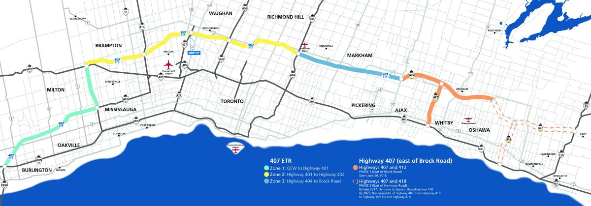 Mapa de Toronto highway 407