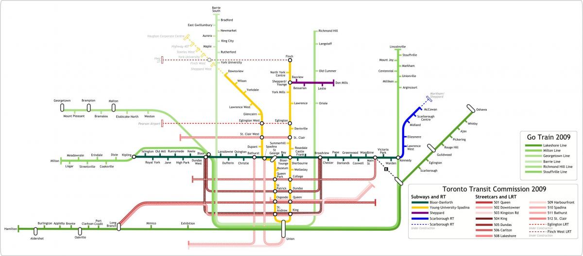Mapa de Toronto Ir de Trem
