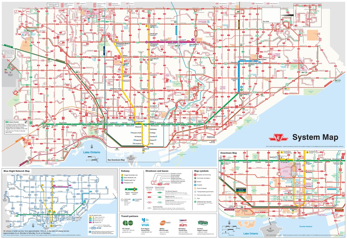 Mapa de Toronto ônibus