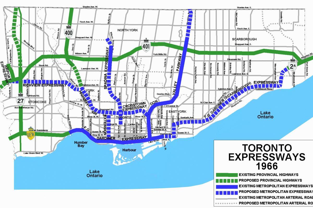 Mapa de Toronto rodovias
