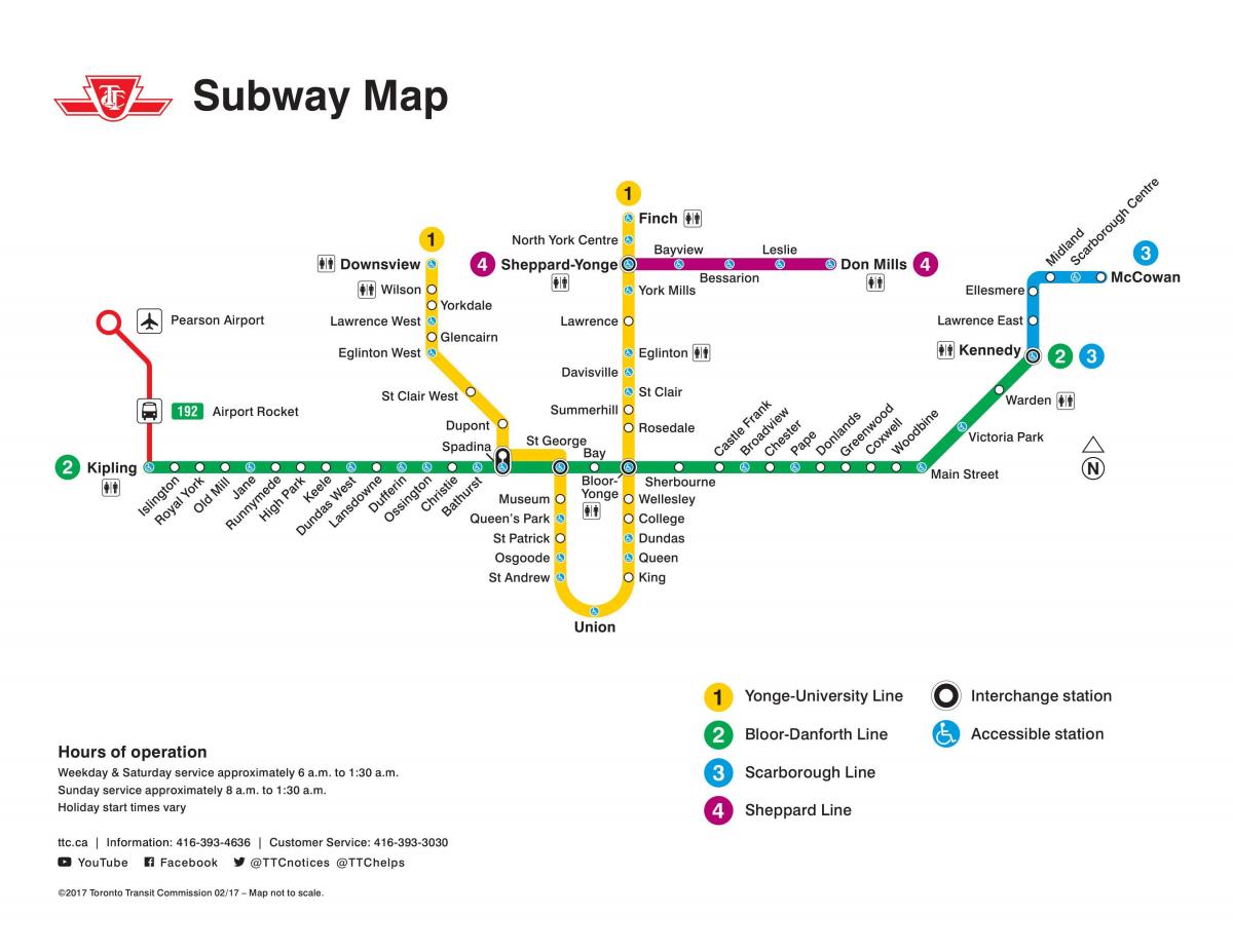 Mapa de Toronto (TTC metrô