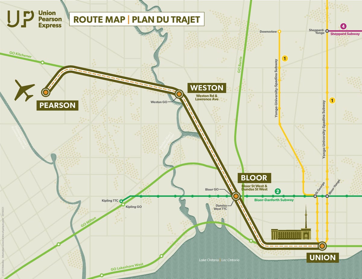 Mapa da União Pearson Express