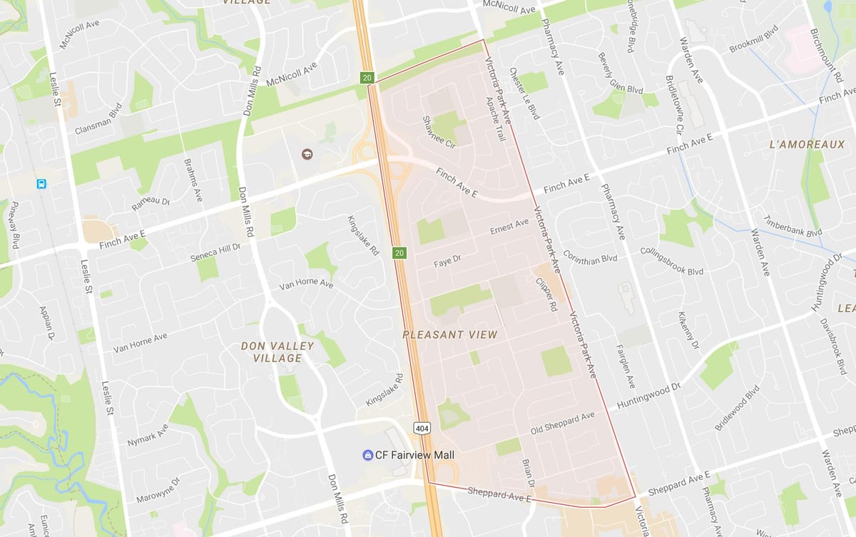 Mapa da Vista Agradável bairro de Toronto