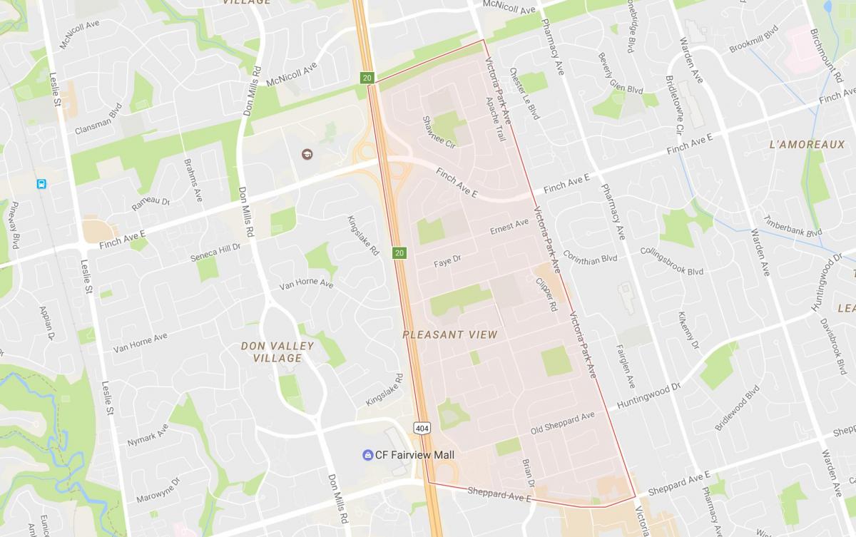 Mapa da Vista Agradável bairro de Toronto