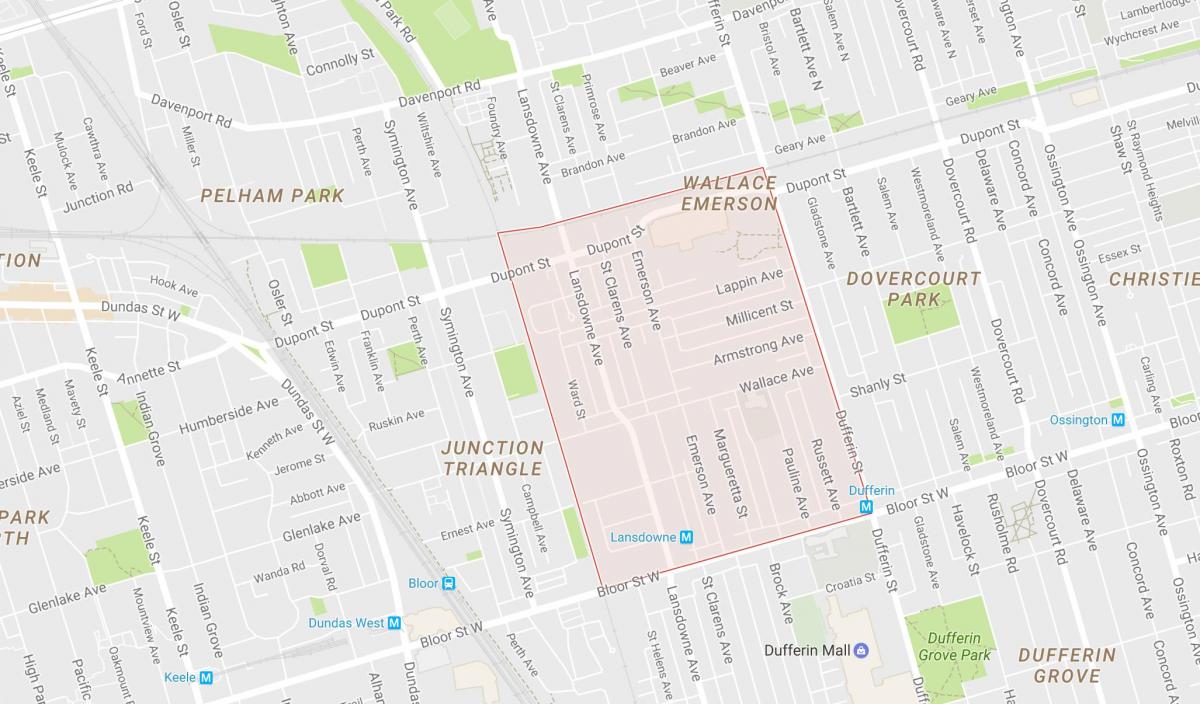 Mapa de Wallace Emerson bairro de Toronto