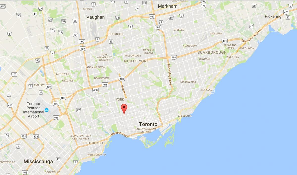 Mapa de Wallace Emerson distrito de Toronto